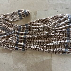 RAGA Cream and Blue Patterned Dress